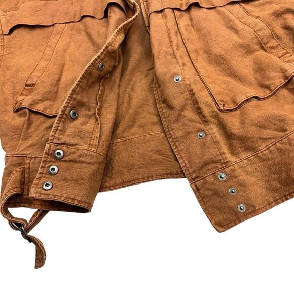 Free People Utility Cargo Jacket Burnt Orange Tan Sz M - Picture 14 of 15